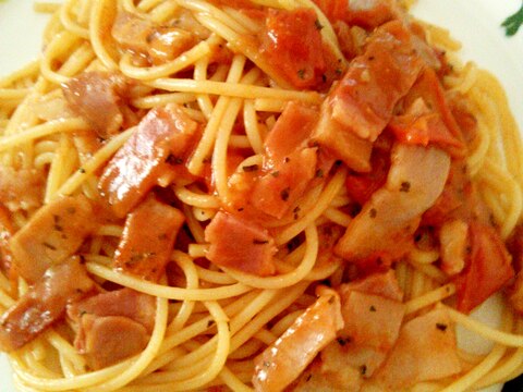 イタリアントマトでスパゲティー